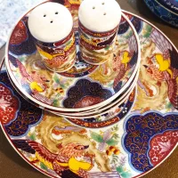 میوه خوری بادونمکدان ژاپنی قدیمی چینی مرغی