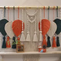 شلف ۴ طبقه مکرومه چوبی|کتابخانه، شلف، قفسه‌های دیواری|قم, زنبیل آباد|دیوار