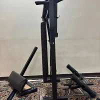 دستگاه بدنسازی 12کاره کامل + دمبل و هالتر (خانگی)