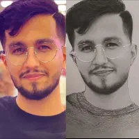 طراحی چهره سیاه قلم|تابلو، نقاشی، عکس|شیراز, شهرک ولیعصر|دیوار