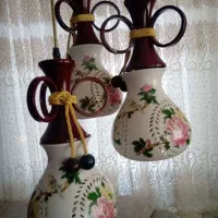 لوستر سه شاخه سرامیکی طرحدار