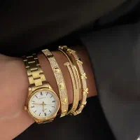 کالکشن بنگل های استیل نقره ای و طلایی