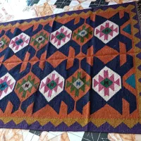 گلیم پشمی دورو سفت بافت بدون سرکجی ابعاد ۱.۵ دز۲|گلیم، جاجیم، گبه|شیراز, شاهچراغ|دیوار