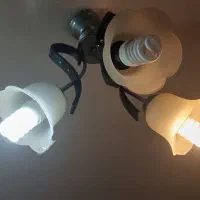 لوستر سه شاخه فلزی وچوبی