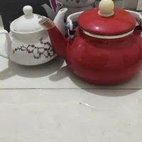 کتری قوری و ست قوری رنگ قرمز|قوری، کتری، قهوه‌ساز دستی|قدس, شهر‌قدس|دیوار