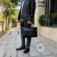 کاپشن پاور پالتو چرم طبیعی سارا