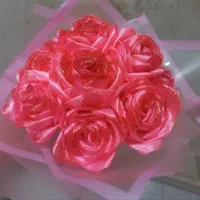 دسته گل روبانی