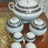 ظرف سوپ خوری ۲ عدد قندان ۴ عدد نمکدان مارک مقصود