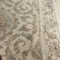 فرش ترنج کاشان کرم نقره ای ۹متری