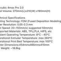 پرینت سه بعدی انیکیوبیک 4max Pro 2.0 محفظه بسته|پرینتر، اسکنر، کپی، فکس|تهران, بهار|دیوار