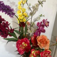 گلدان همراه گل مصنوعی|گل مصنوعی|لنگرود, |دیوار