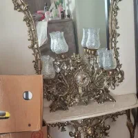 آینه و شمعدانی برنز