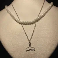 گردنبند های مروارید رنگ ثابت دولاینه وتک رومانتویی