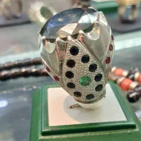 انگشتر موزنایت الماس روسئ