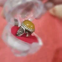 انگشتر نقره نگین عقیق زرد