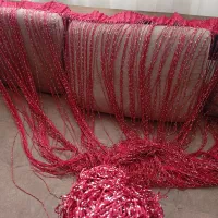پرده شرشره ای زری دار زرشکی شیک