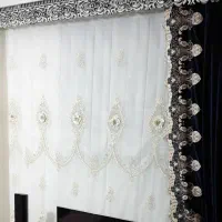 پرده طرح گل برجسته نباتی