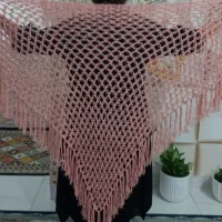 شال سه گوش بافتنی رودوشی