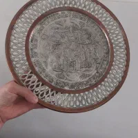 سینی مسی قدیمی.مجمعه عتیقه.گردسوز برنجی.اتو ذغالی|کلکسیون اشیاء عتیقه|تهران, نظام‌آباد|دیوار