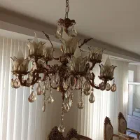 لوستر برنز ۵ شاخه ۱۰ لامپ