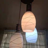 لوستر ۳شاخه کیفیت عالی جنس چوب و شیشه