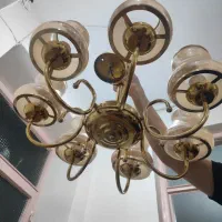 لوستر فلزی طلایی|لوستر و چراغ آویز|تبریز, |دیوار