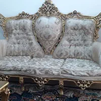 مبل استیل چوب گردو۷نفره بسیار شیک ومحکم|مبلمان خانگی و میز عسلی|قم, شهرک فاطمیه|دیوار