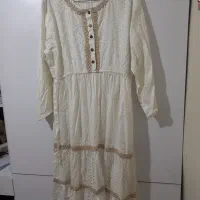 پیراهن بلند نخ خنک سایز ۴۶ الی ۴۸ نونو