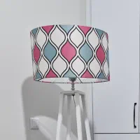 ست پرده و کوسن و آباژور با پایه