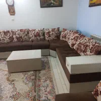 مبل ال کارکرده خانگی ۷ نفره با میز پذیرایی|مبلمان خانگی و میز عسلی|تهران, جی|دیوار