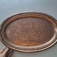 سینی مسی قلم زنی اصفهان اصل عتیقه