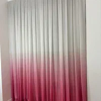 پرده حریر آمبره سفید صورتی