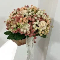 لباس عروس عقد نامزدی فرمالیته پوشیده ۳۸ و دسته گل|لباس|جعفرآباد, |دیوار