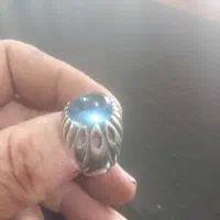 انگشتری نقره لعل ابی