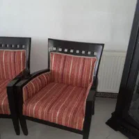 مبل ۷نفره با ویترین چوب راش با میز تلویزیون