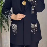 مانتو کار شده سنگ دوزی