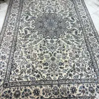 فرش نو۶ متر دستبافت نائین گل ابریشم، چله کرک مرغوب