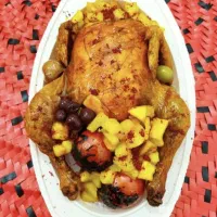 مرغ بریان شکم پر