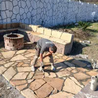 سنگ مالون کوهی آبنما محوطه سازی واش بتن لاشه|خدمات پیشه و مهارت|رشت, گلباغ نماز|دیوار