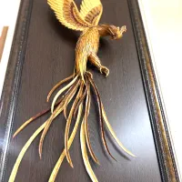 تابلوی منبت معرق سیمرغ سه بعدی دست ساز|تابلو، نقاشی، عکس|شهرکرد, |دیوار