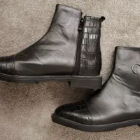 بوت چرم مشکی شیک|کیف، کفش، کمربند|قم, هنرستان|دیوار