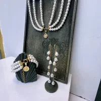 سرویس طلا مروارید پرورشی با پلاک ۱۲۰ سوت|جواهرات|رشت, بازار|دیوار