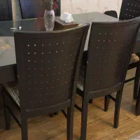 میز ناهارخوری ۶ نفره چوب و پارچه