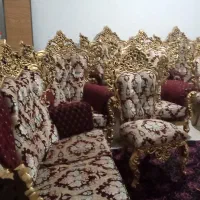 مبل سلطنتی زرشکی چوبی درحدنوکم کاروسالم|مبلمان خانگی و میز عسلی|شیروان (خراسان), |دیوار