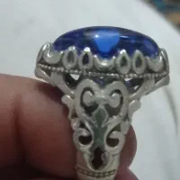 انگشتر نقره یاقوت لعل ابی|جواهرات|کارون, |دیوار