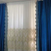 پرده مخمل با چوب پرده نونو