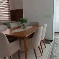 میز ناهار خوری نو به عنوان دکور استفاده شده