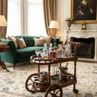 میز بار چرخ ارابه ای سه طبقه