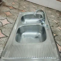 سینک دو قلو با شیر احرمی|مصالح و تجهیزات ساختمان|صومعه‌سرا, |دیوار