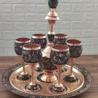 ست ظروف مسی شش جام و سینی و تنگ|ظروف سرو و پذیرایی|شاهین‌شهر, عطار|دیوار